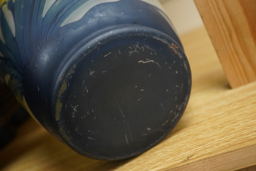 A Continental cameo glass vase in the manner of Gallé, 27cm